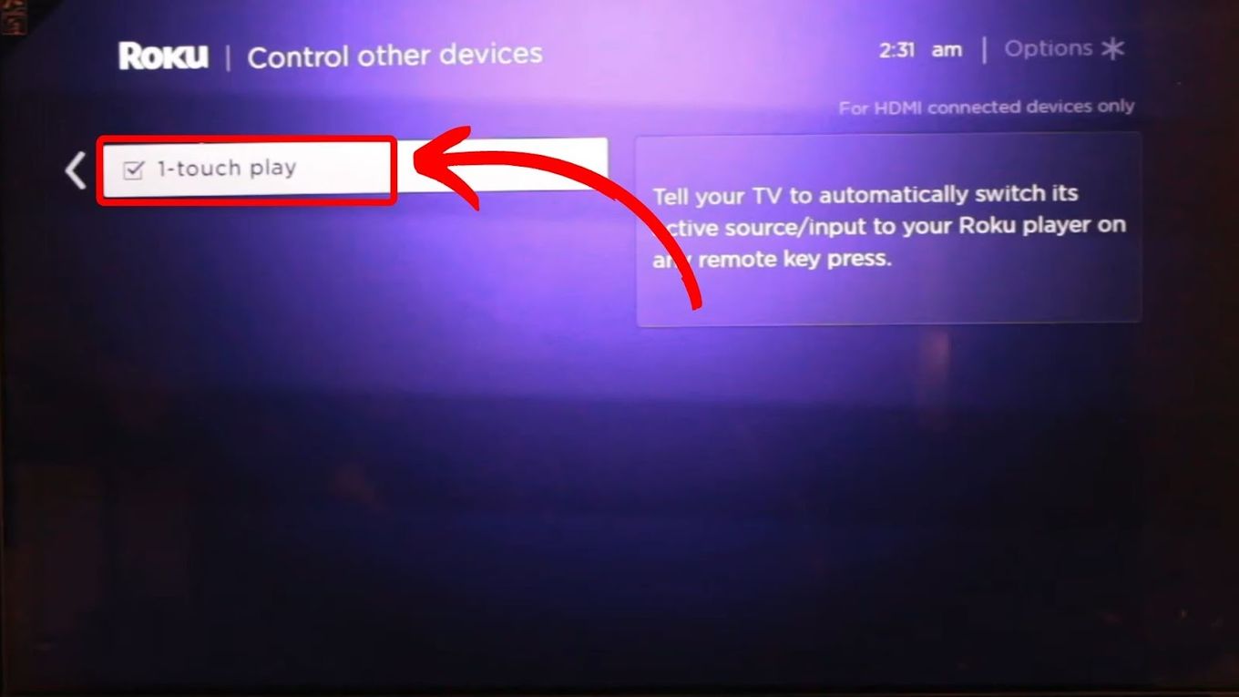 Roku HDMI-CEC - 1 Touch Play