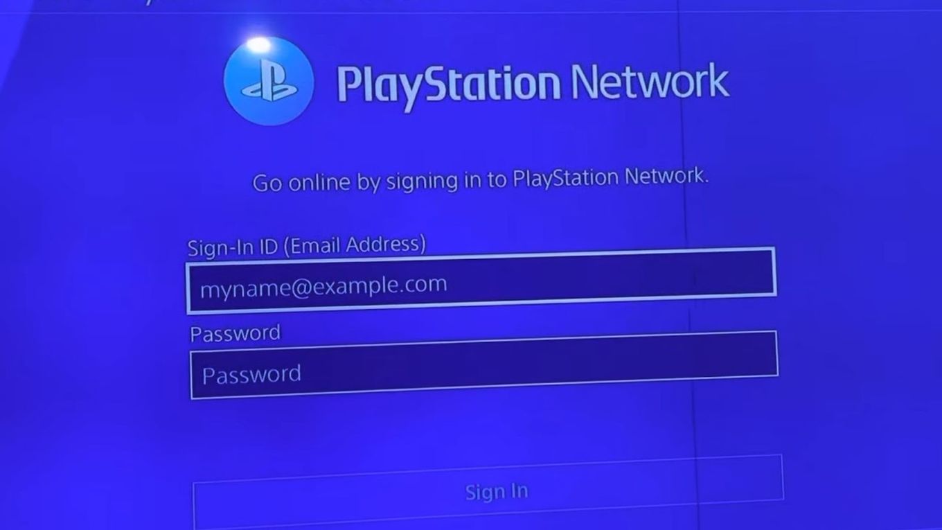 Enter Your PlayStation Log In Details