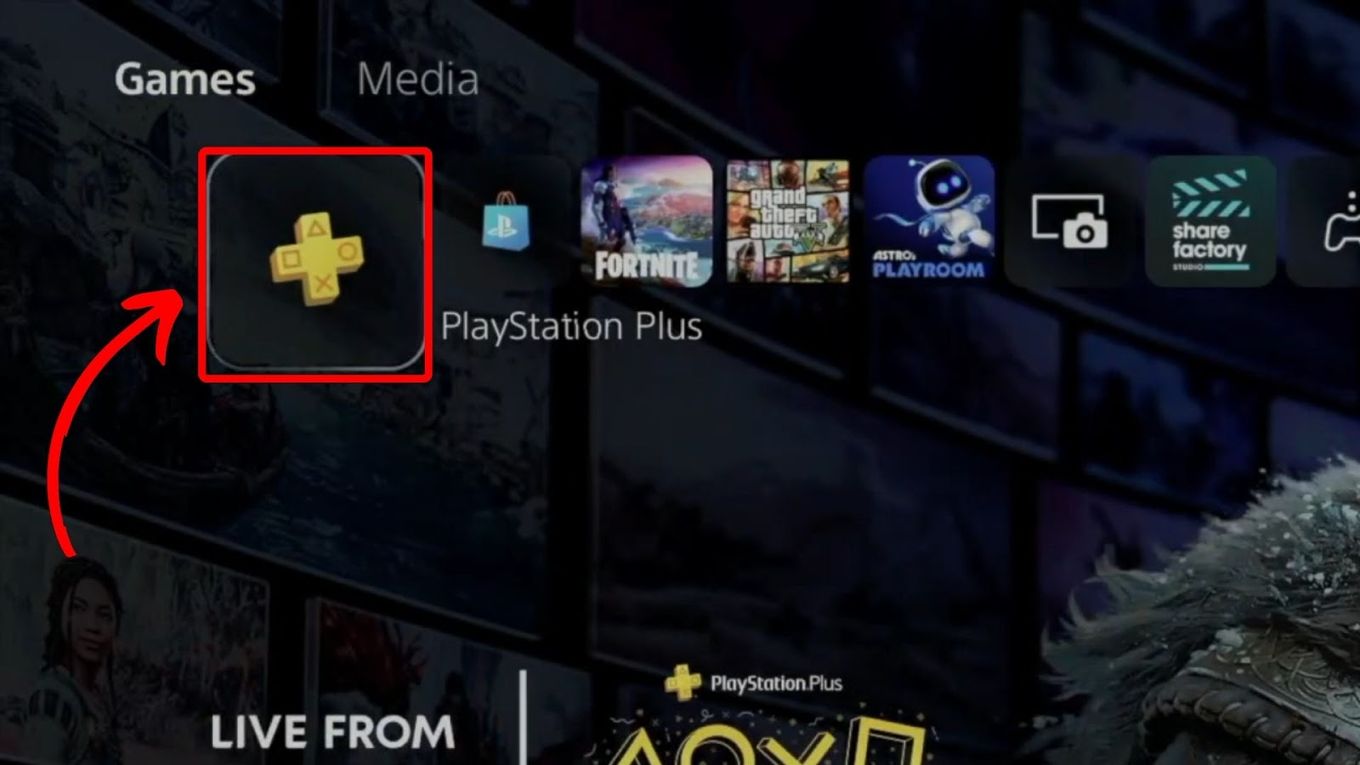 Navigate to PlayStation Plus