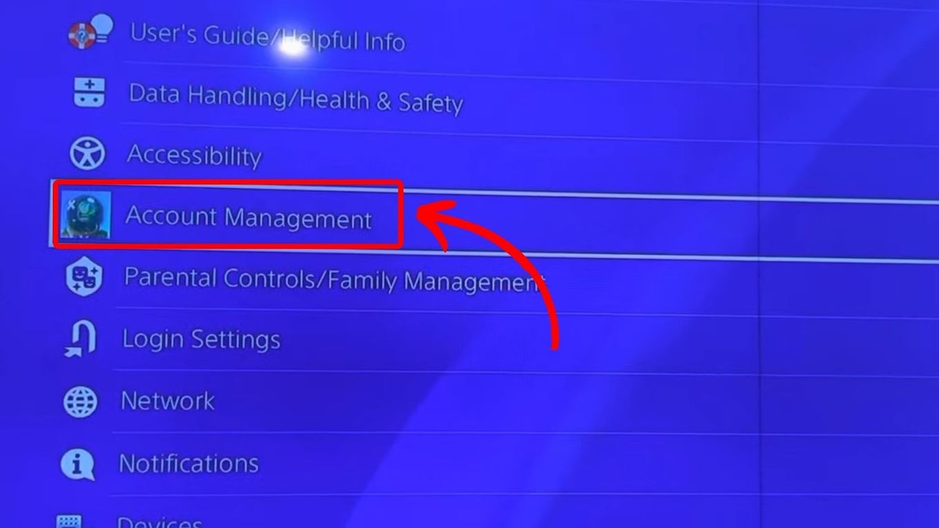 PS4 Settings Account Management - Minecraft