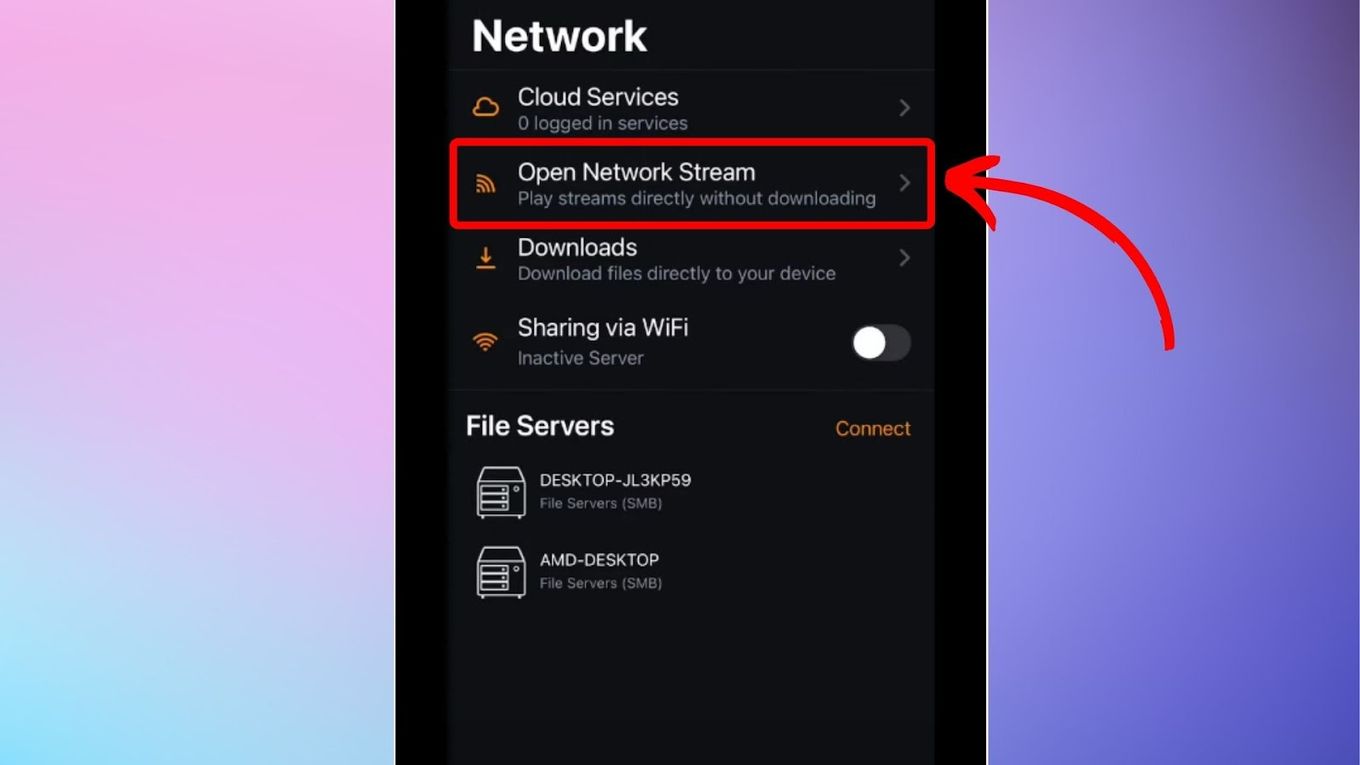 Watch WebM on iPhone VLC - Open Network Stream