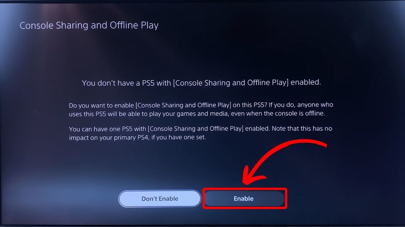 PS5 Console Sharing and Offline Re-enable