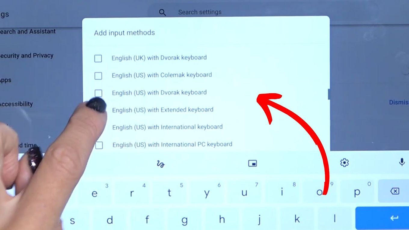Chromebook - Select Keyboard Type