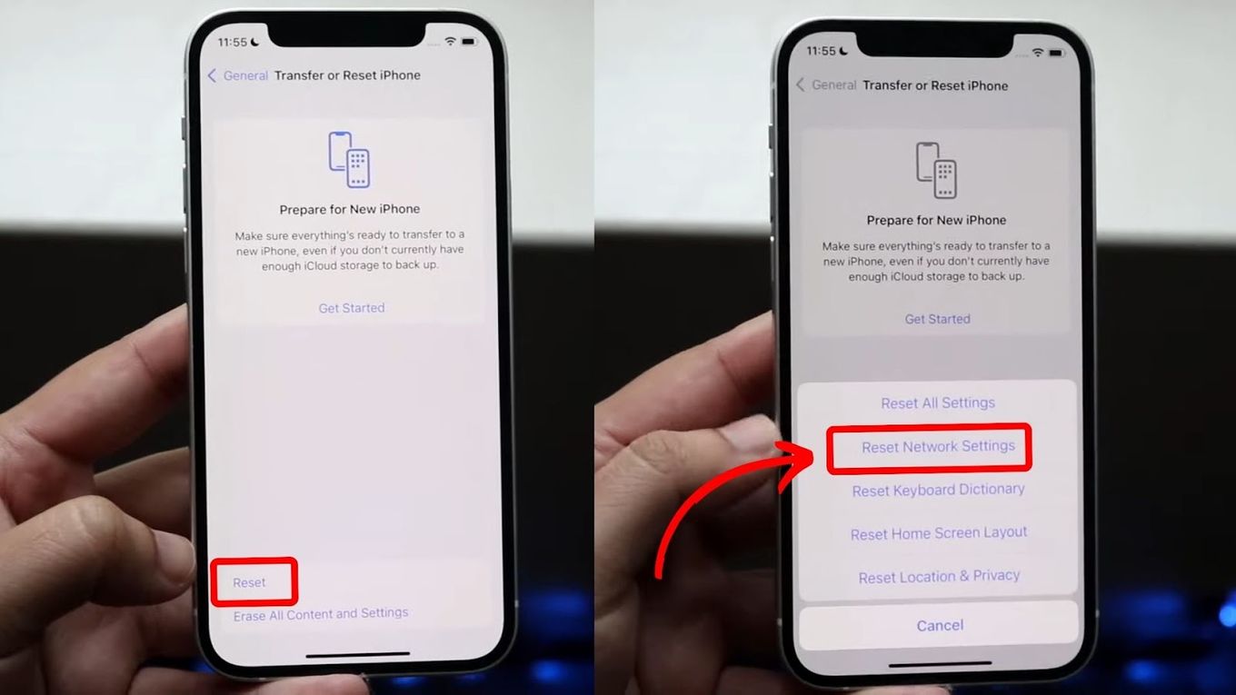 Reset iPhone Network Settings - Enter Passcode