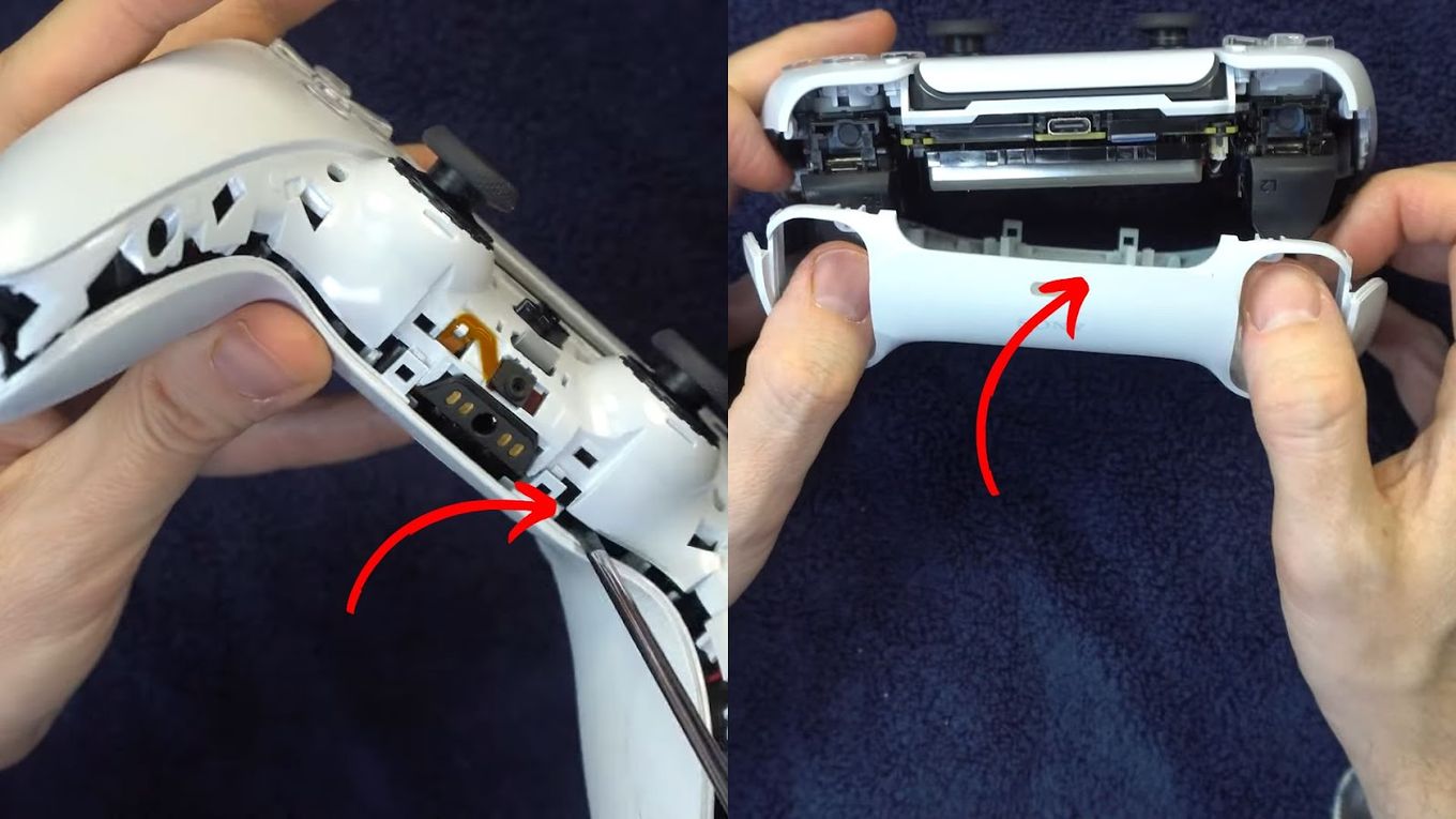 Separate Halves To Fix PS5 Controller Loose Trigger