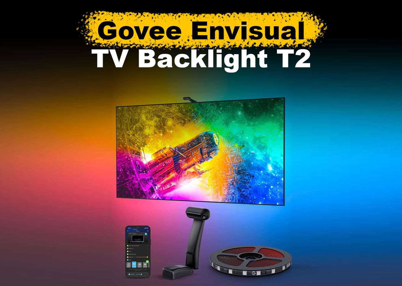 Govee LED TV Backlights, WiFi TV LED Strip Lights with Camera, Compatible  with Alexa, APP Control, RGBIC Music Sync, TV Ambient Bias Lighting for  55-65 inch TVs, Calibrate on APP : 