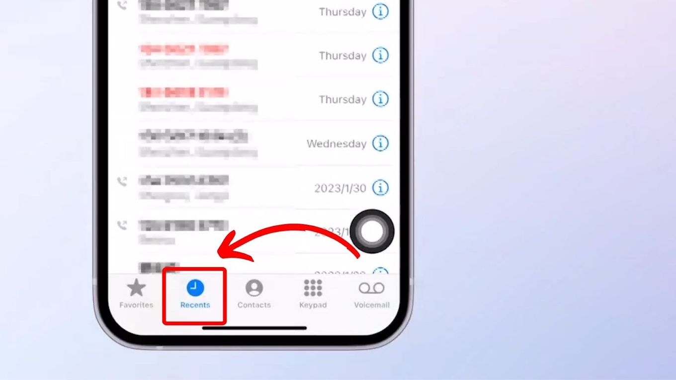 Recents Tab - Delete iPhone Call History