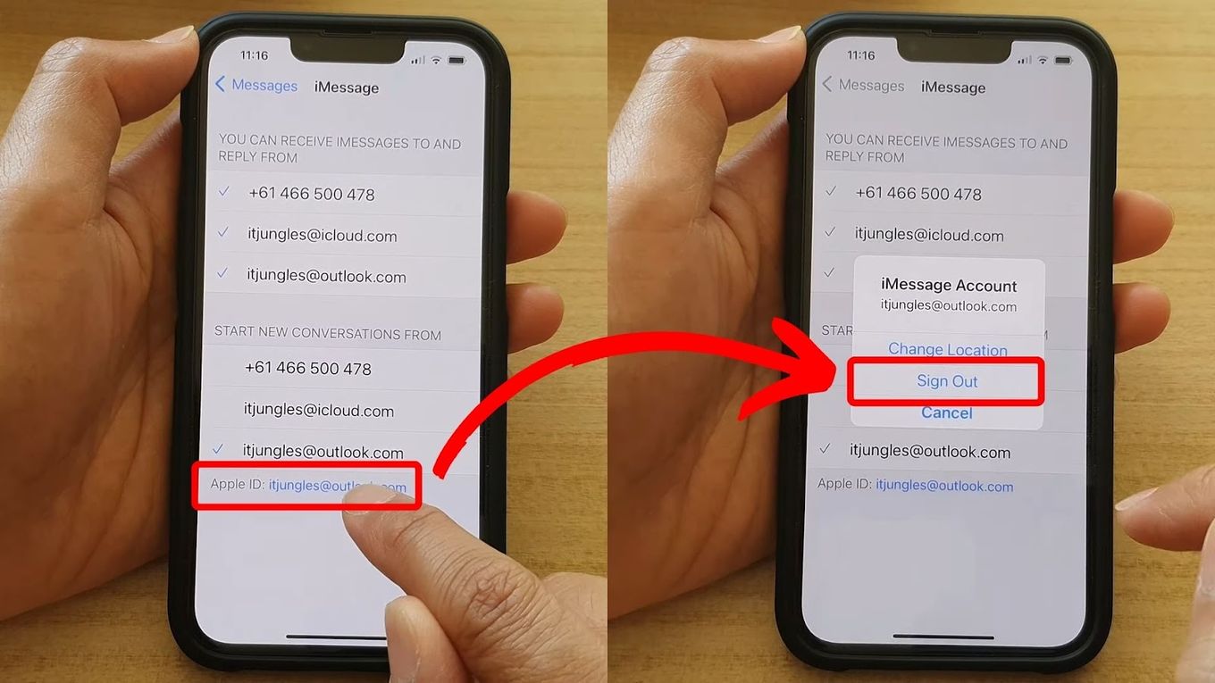 Sign out Apple ID - Text Someone Blocked You on iPhone