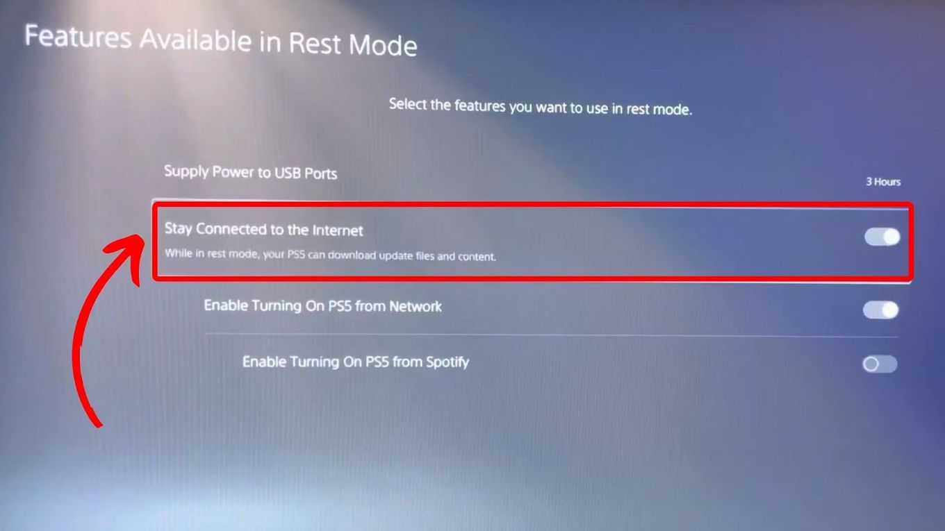 Turn Off the Internet in PS5’s Rest Mode