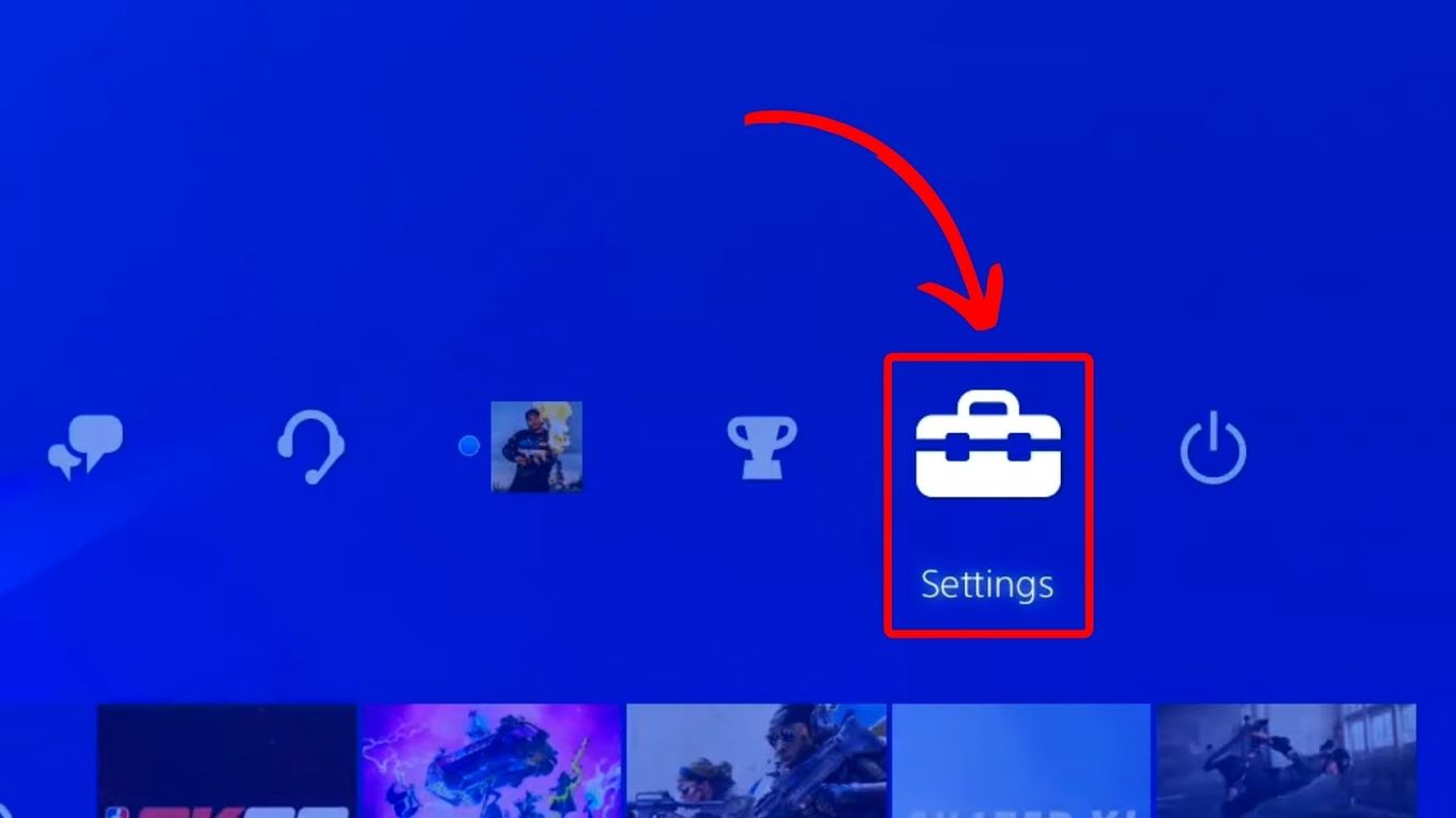 Transfer PS4 Data to external Storage - Go to Settings