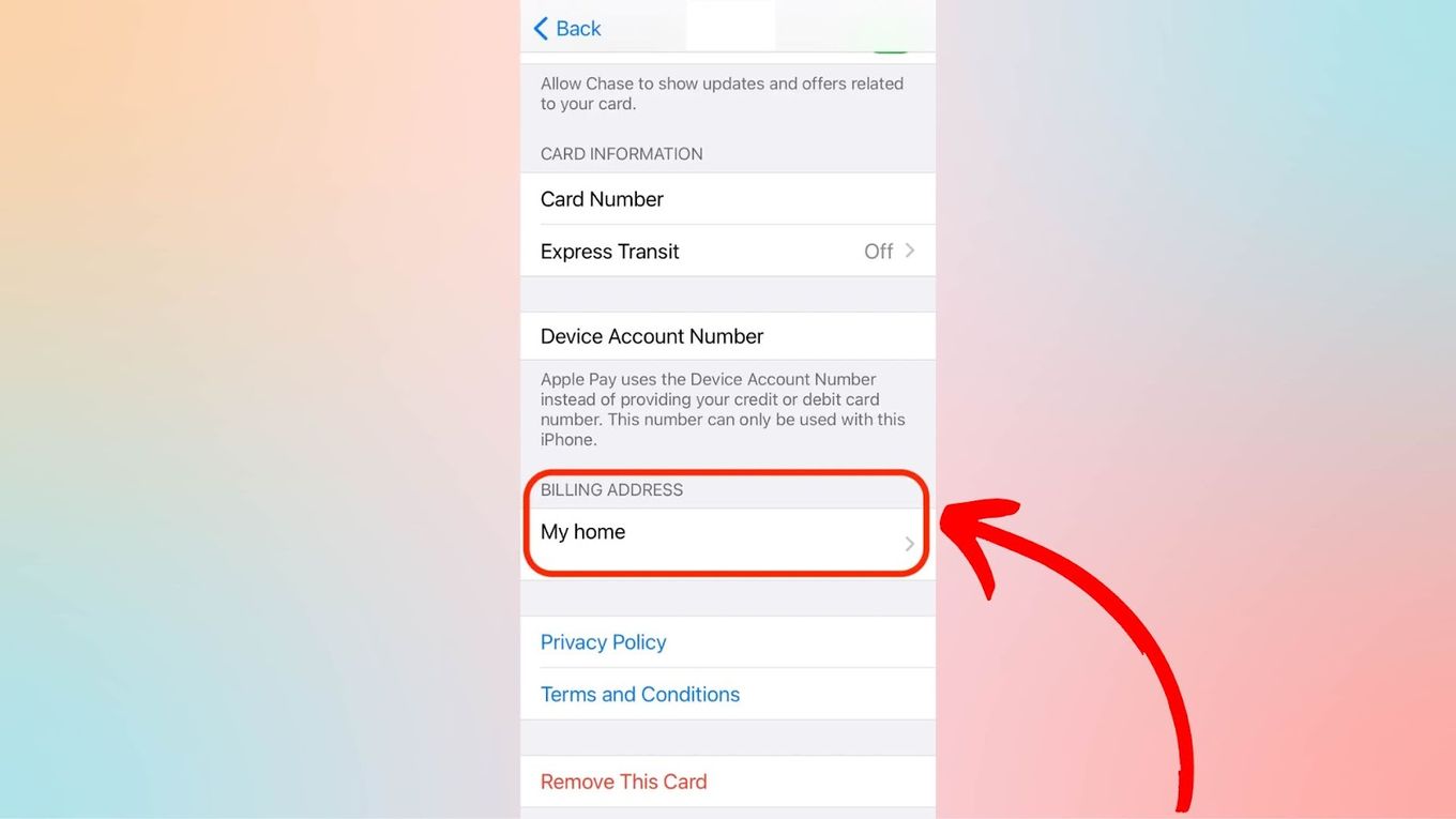 Billing Address on Apple Pay Wallet