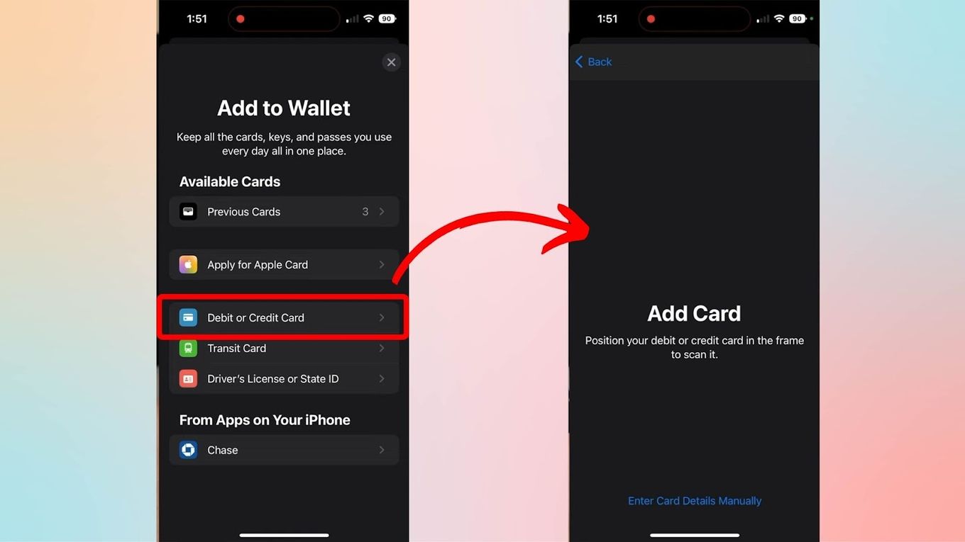Scan Your Card to Set Up Apple Pay