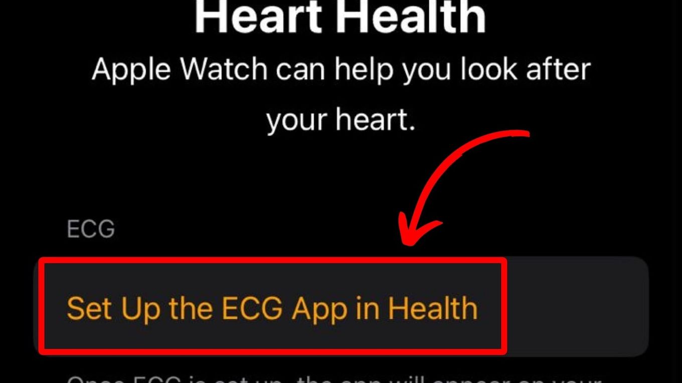 Installing ECG App: Tap 'Set Up ECG'