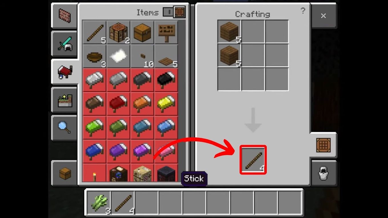 Make Sticks in Minecraft