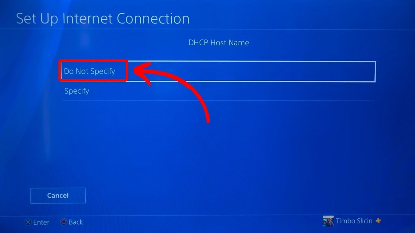 Do Not Specify PS4 Option