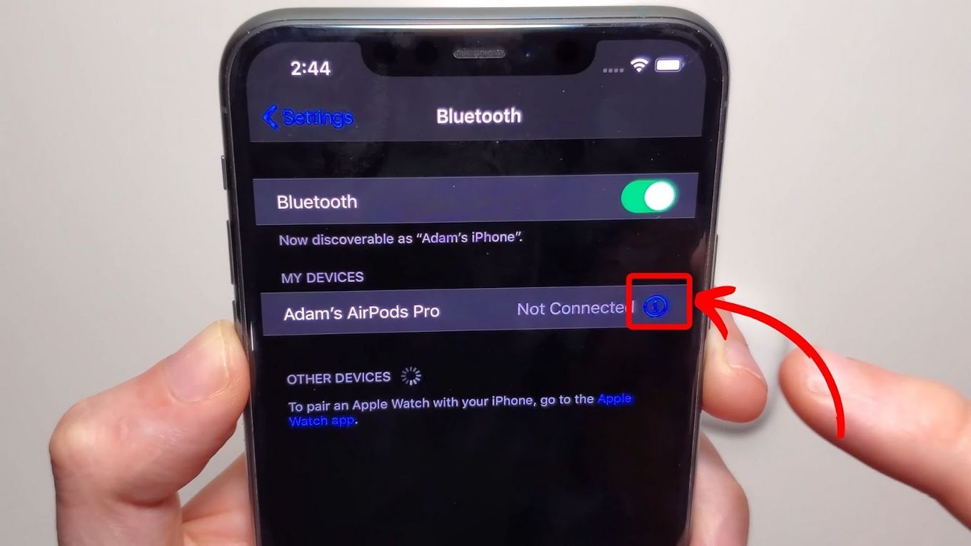 Click More Info Button Fix AirPods Red Light