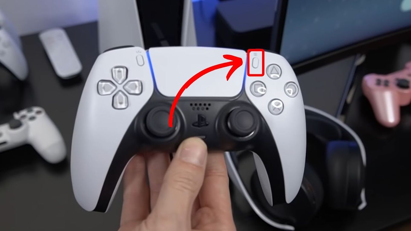 The Options Button on PS5 Controller.