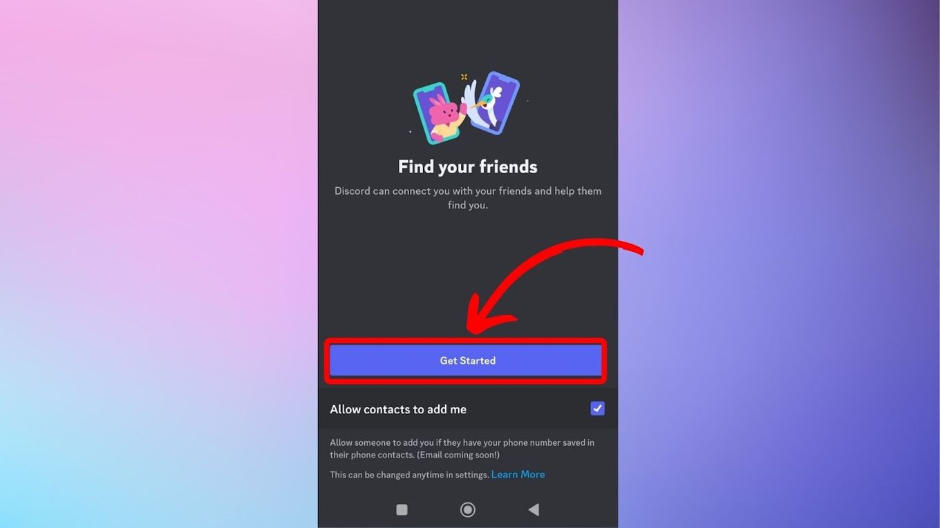 Get Started - Find Discord User Via Phone Contact