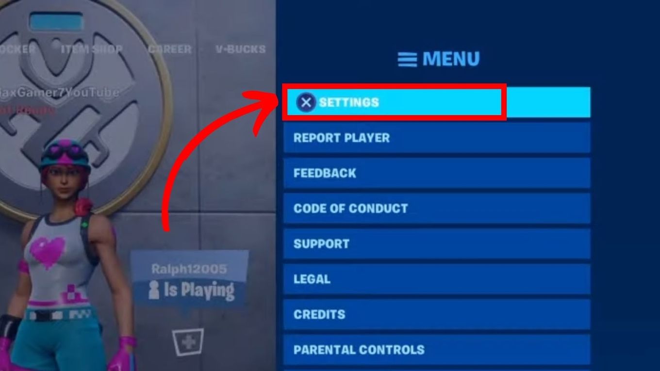 Fortnite Settings on Xbox