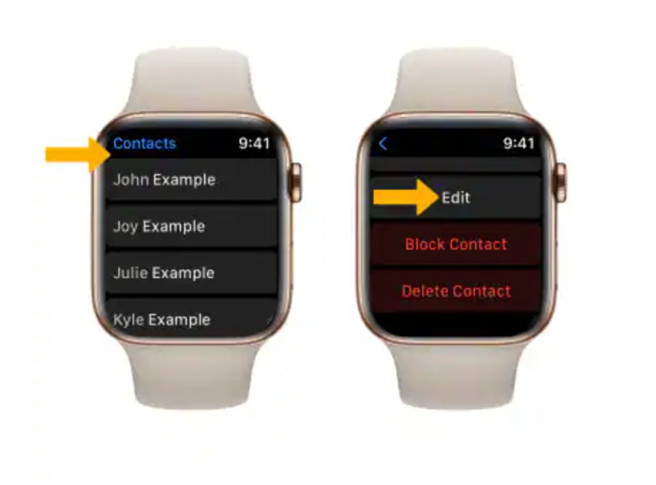 Contacts apple online watch