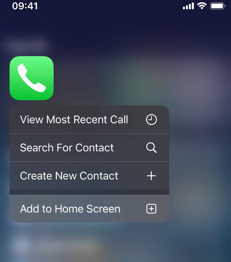Add Phone icon to Home Screen on iPhone