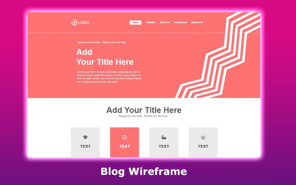 Blog Homepage Wireframe