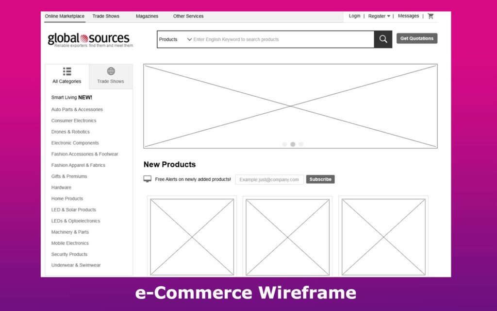 e-Commerce Website Wireframing