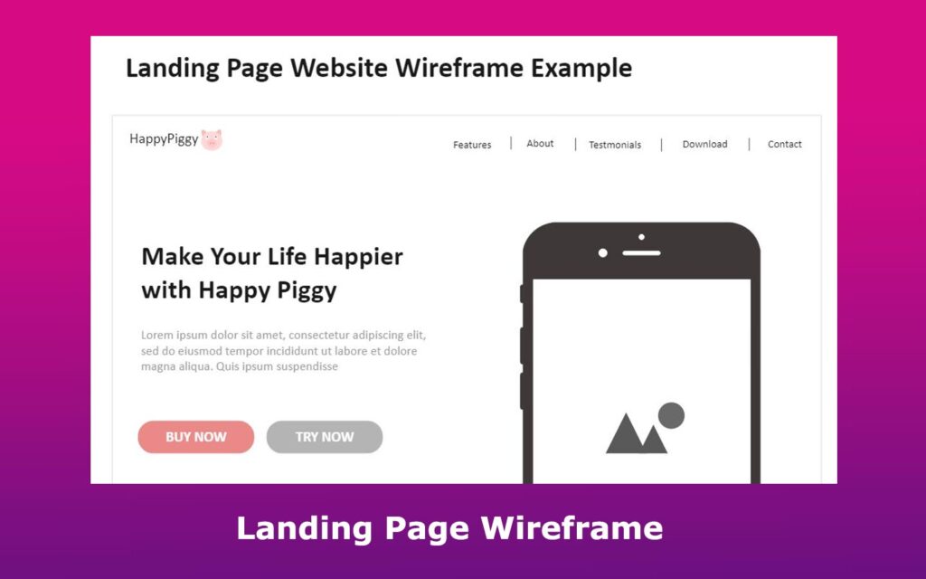 Laindng Page Wireframe Example