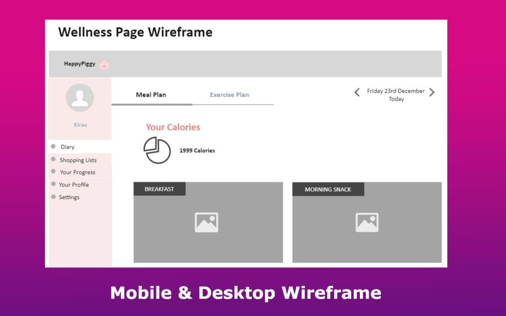 Mobile and Desktop Wireframe Example