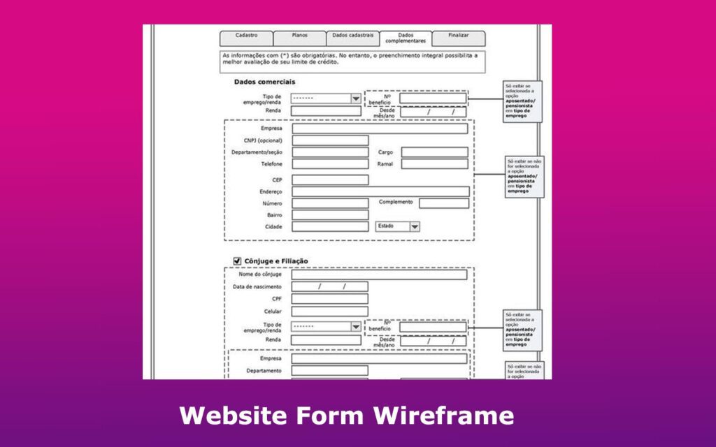 Website Form Wireframe