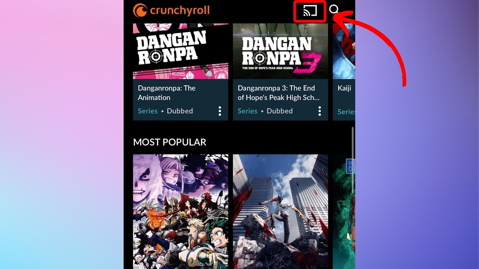 How to Cast Crunchyroll on Samsung TV from an iPhone