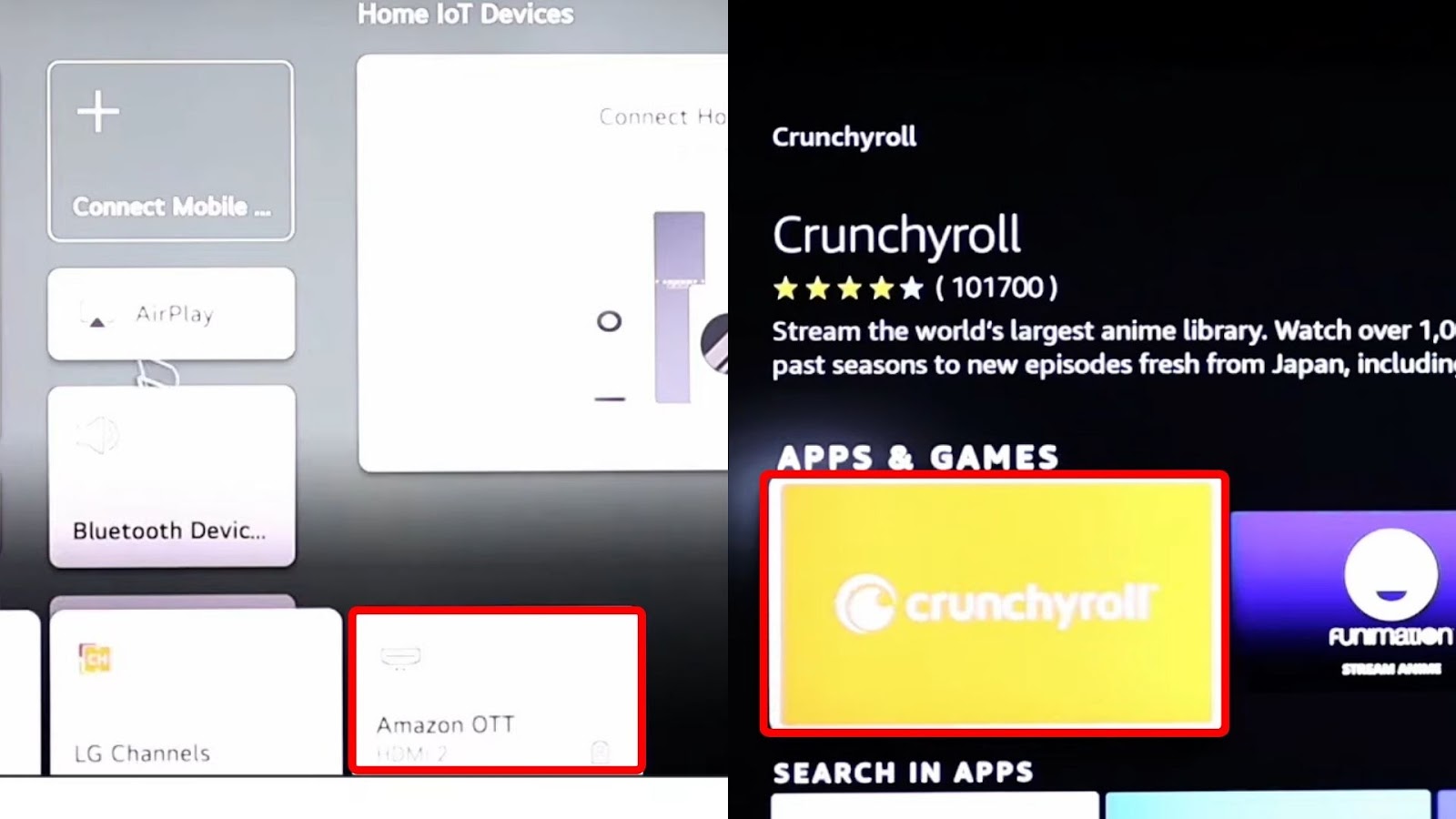 Download Crunchyroll to Samsung TV Using Amazon Firestick
