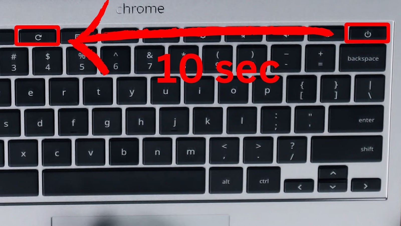 Hold the Power and Refresh Keys to Charge the Chromebook