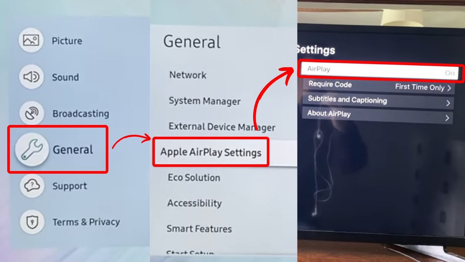 How to Turn Airplay on to Mirror an iPhone to Samsung TV