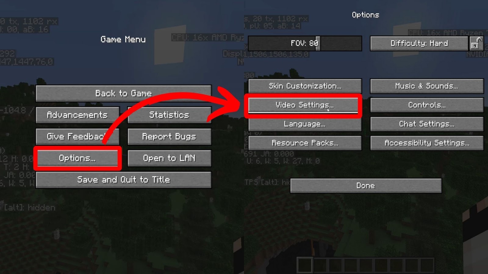 Video Settings to Reload Chunks in Minecraft