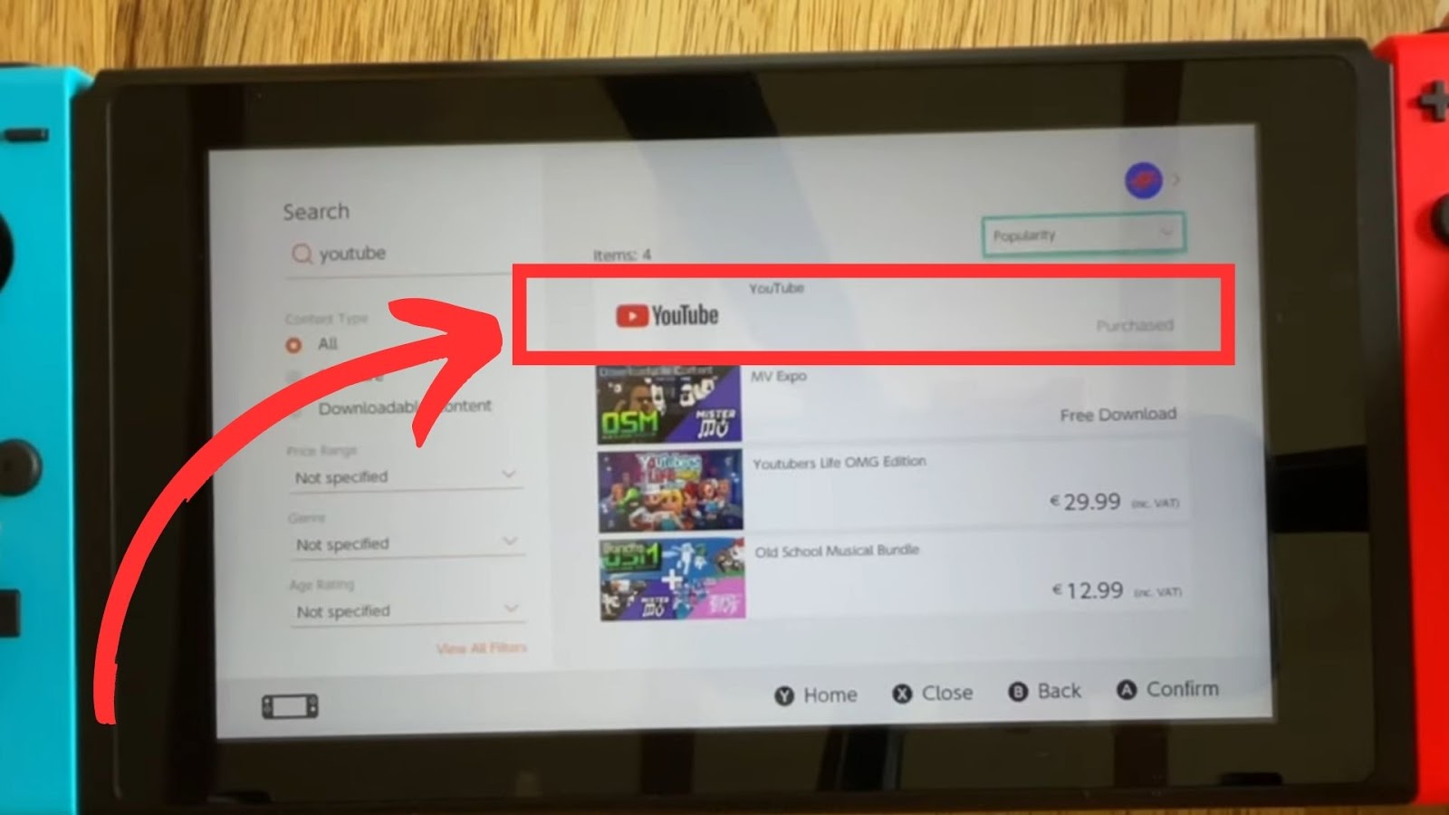 Watch YouTube on Nintendo Switch - Step 3