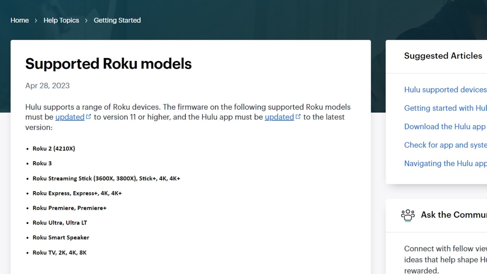 Check If Roku Device Supports Hulu