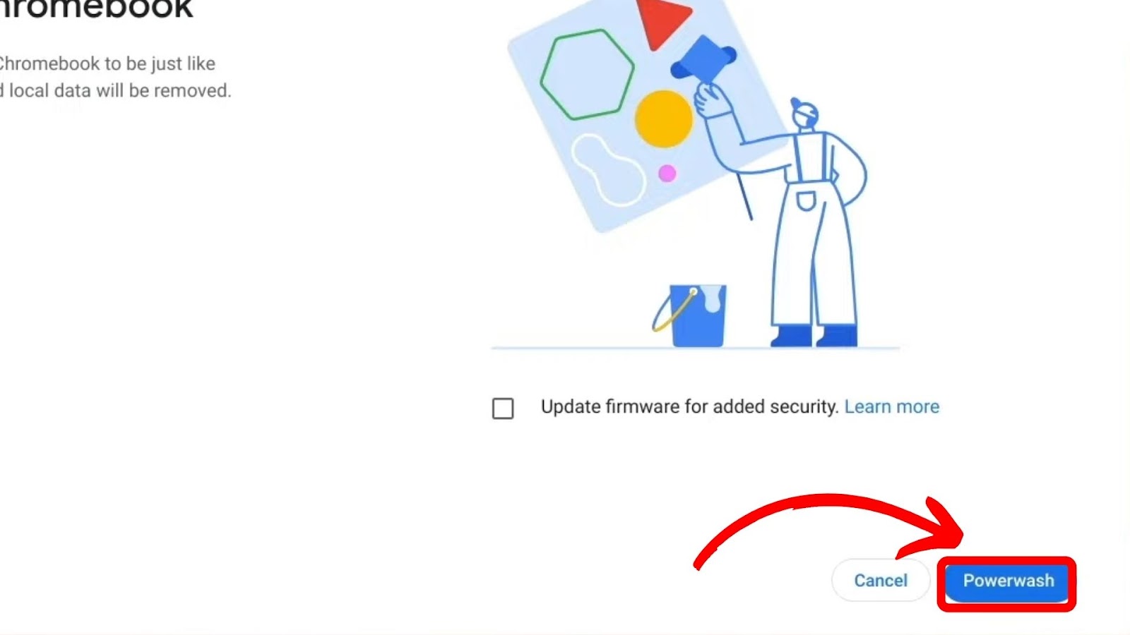 Wipe Chromebook Powerwash