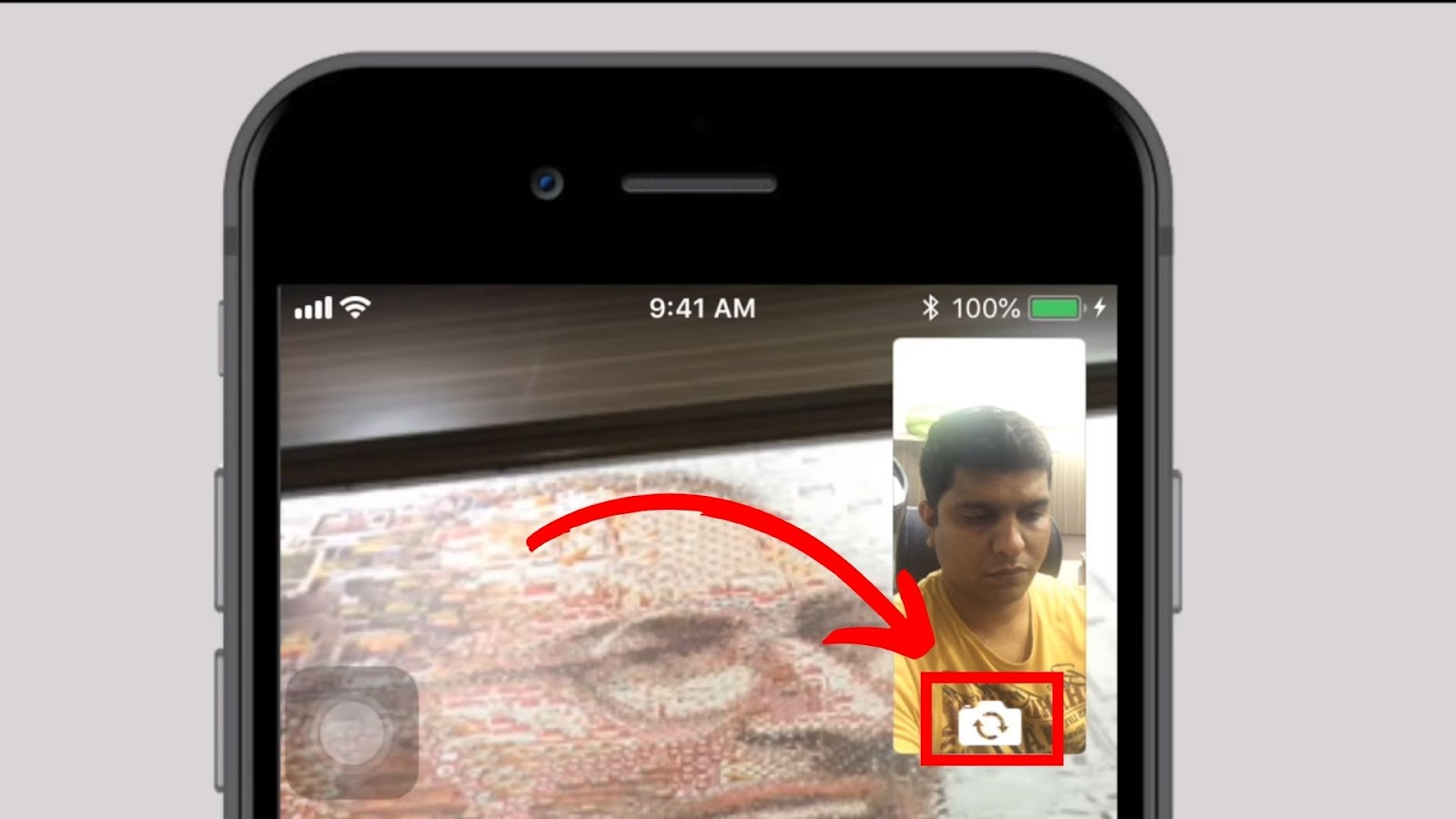 How to Flip FaceTime Camera - Tap the Flip Icon