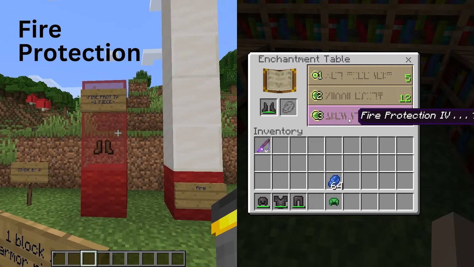 Fire Protection Best Minecraft Boot Enchantment