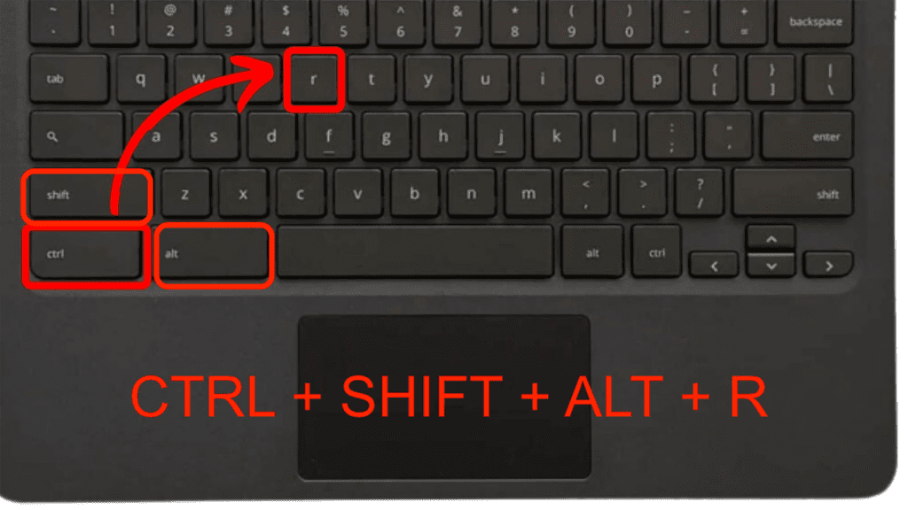 Multiple Keys to Powerwash Your Chromebook CTRL + ALT + SHIFT + R