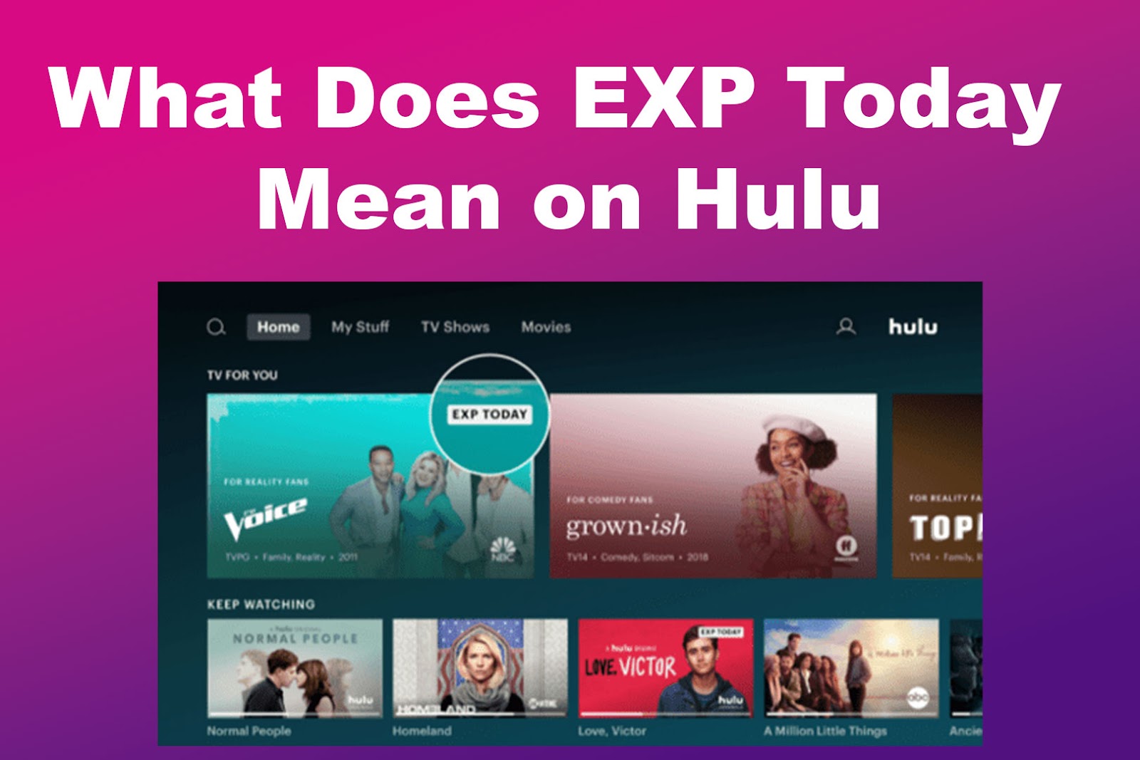 What Does EXP Today Mean on Hulu