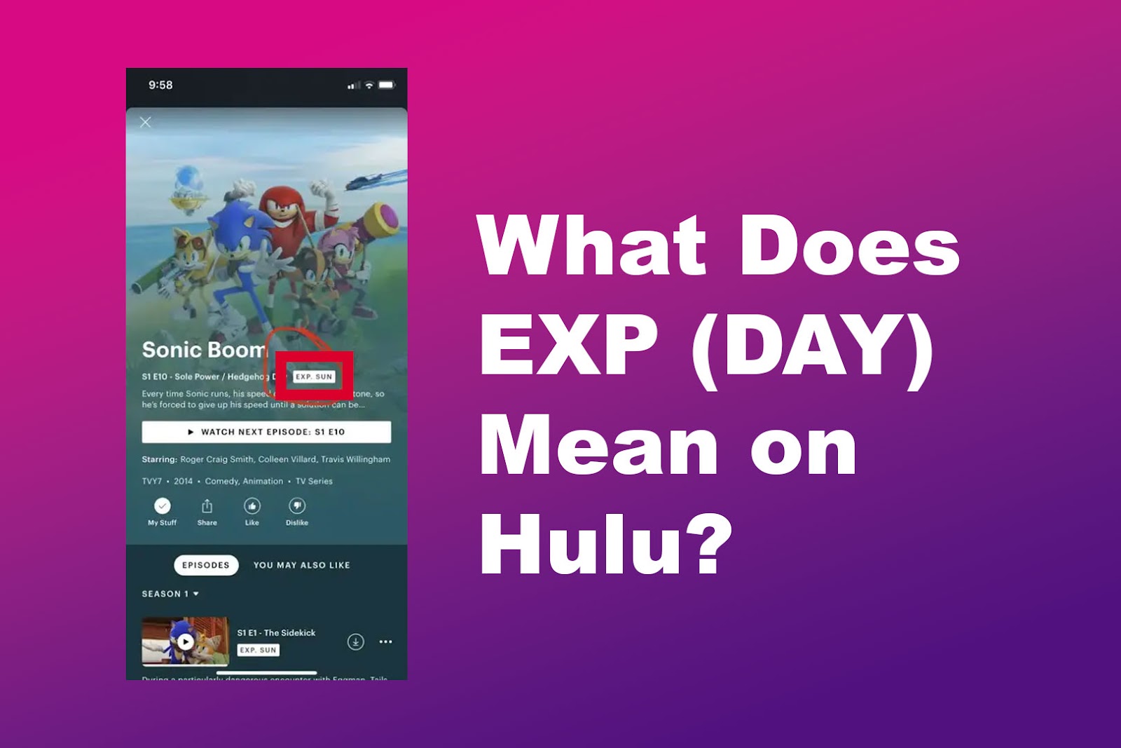 What Does EXP Wed Mean on Hulu