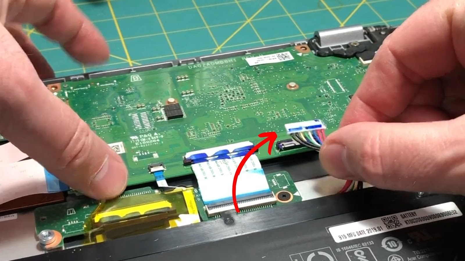 Battery Connecting Wires in a Chromebook