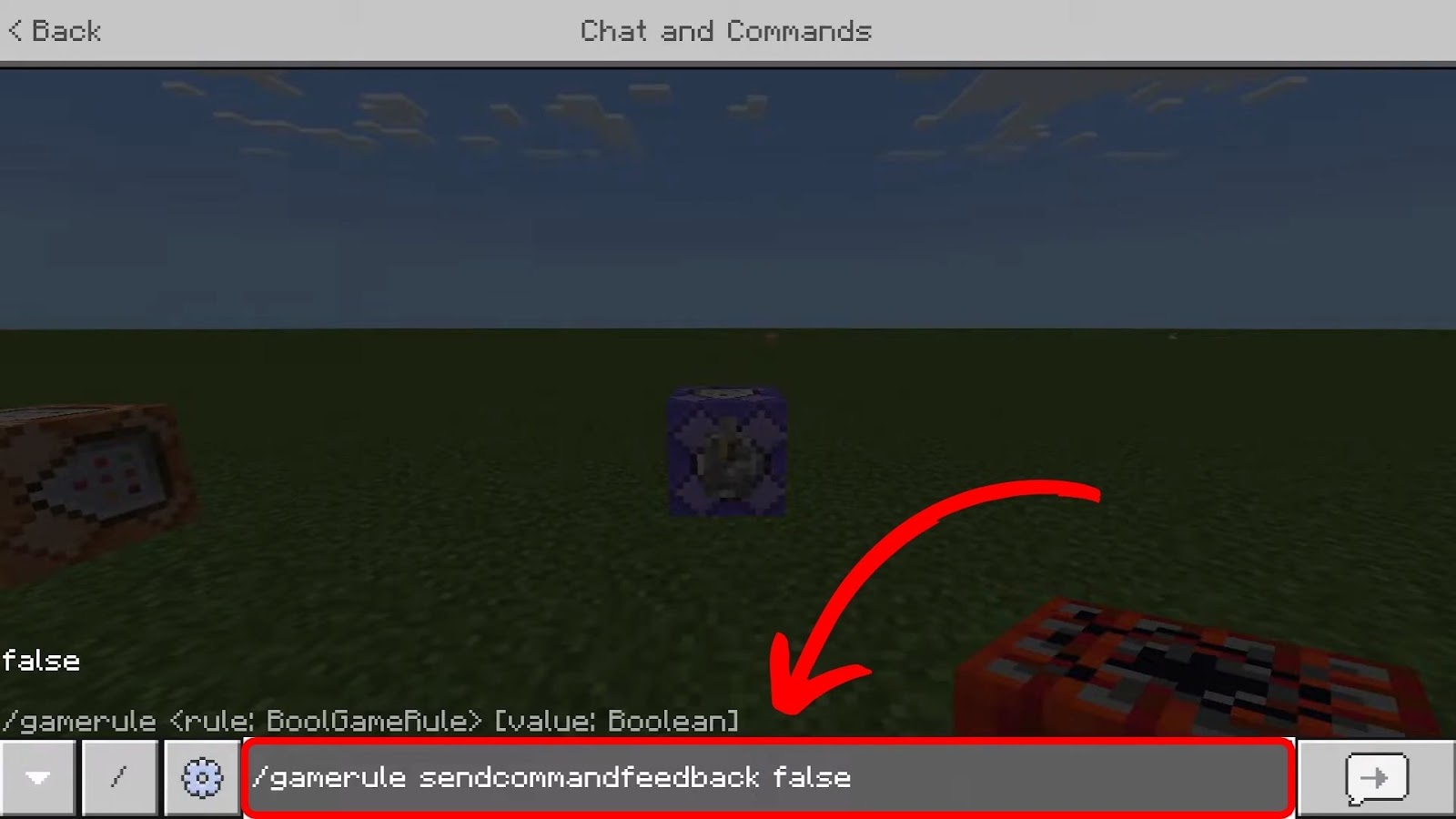 Command Feedback False in Minecraft