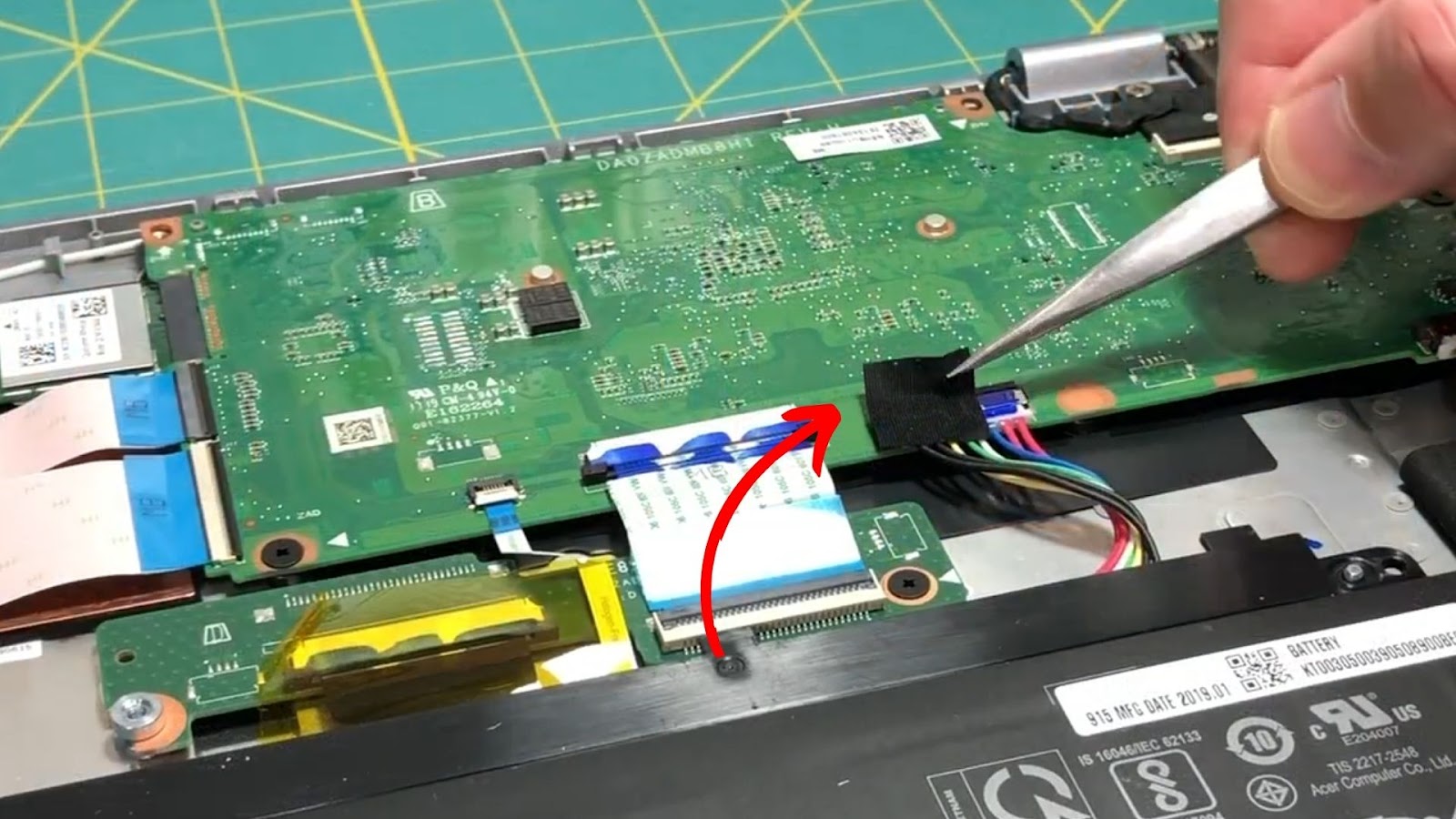 Insulation Tape Connector on a Chromebook