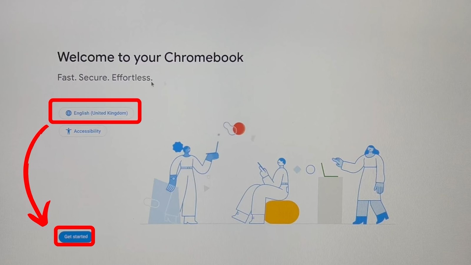  Select Language Get Started Set Up Your Chromebook