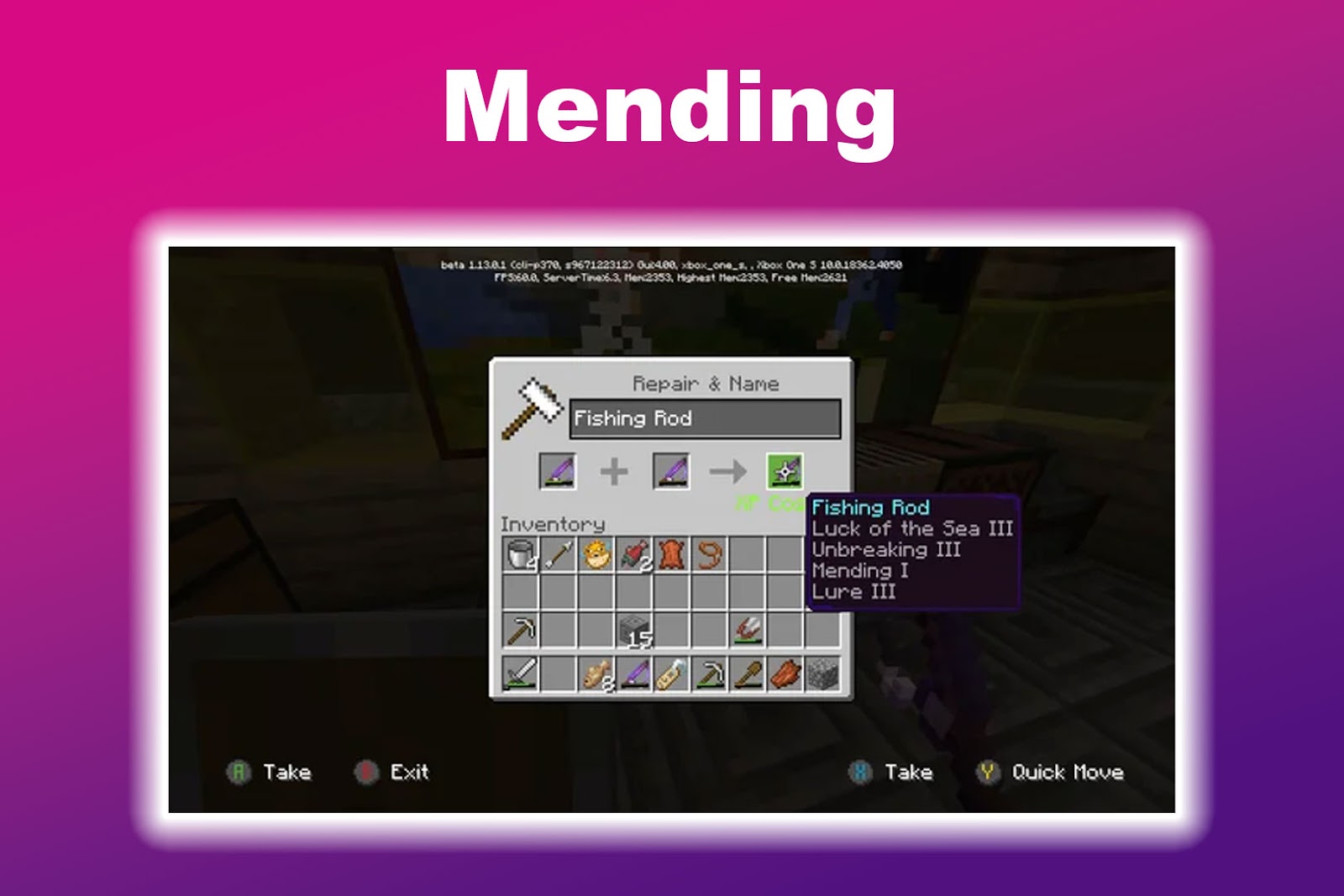 Mending Best Enchantment For Fishing Rod Minecraft