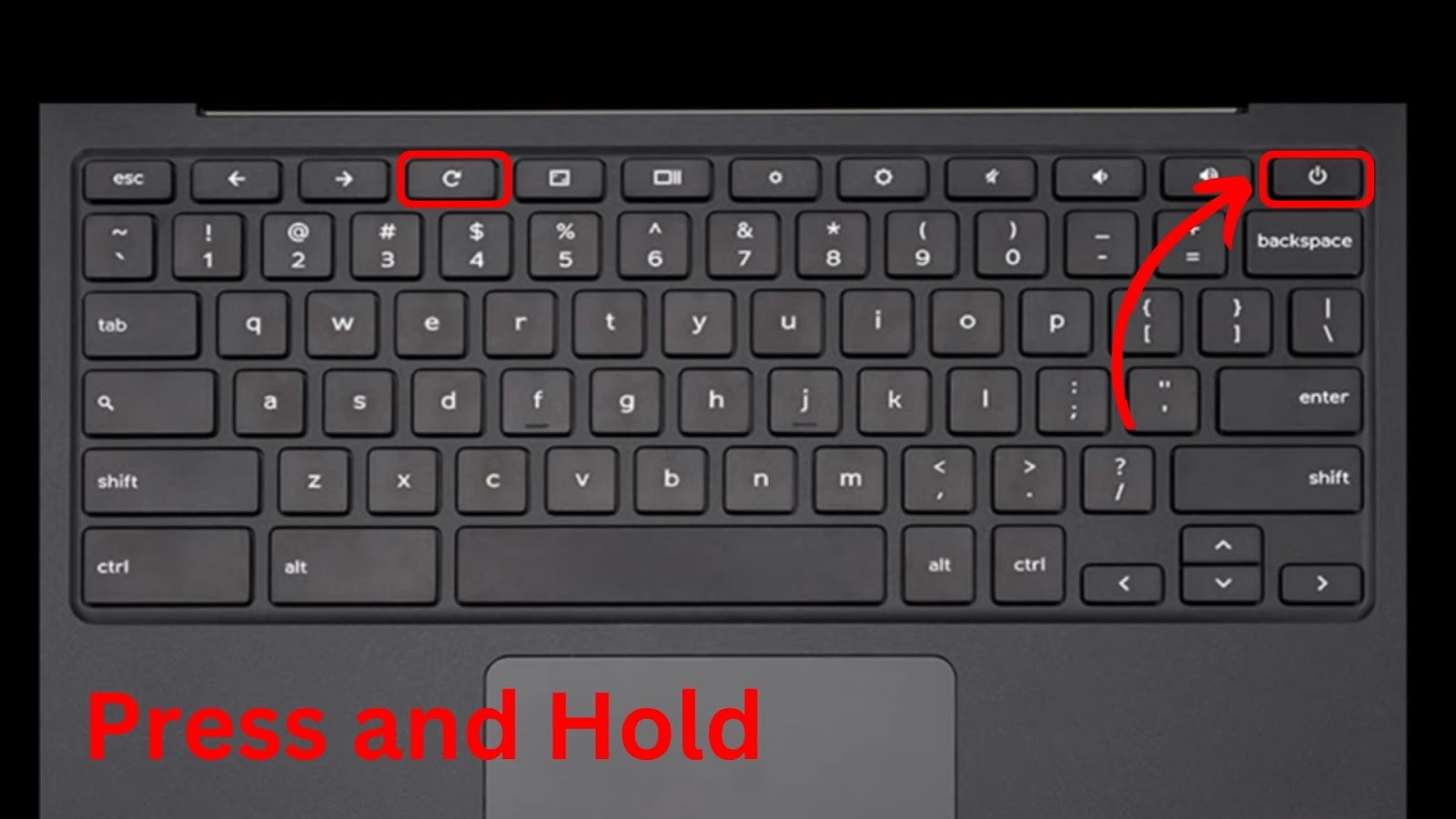 Refresh and Power Buttons on Chromebook