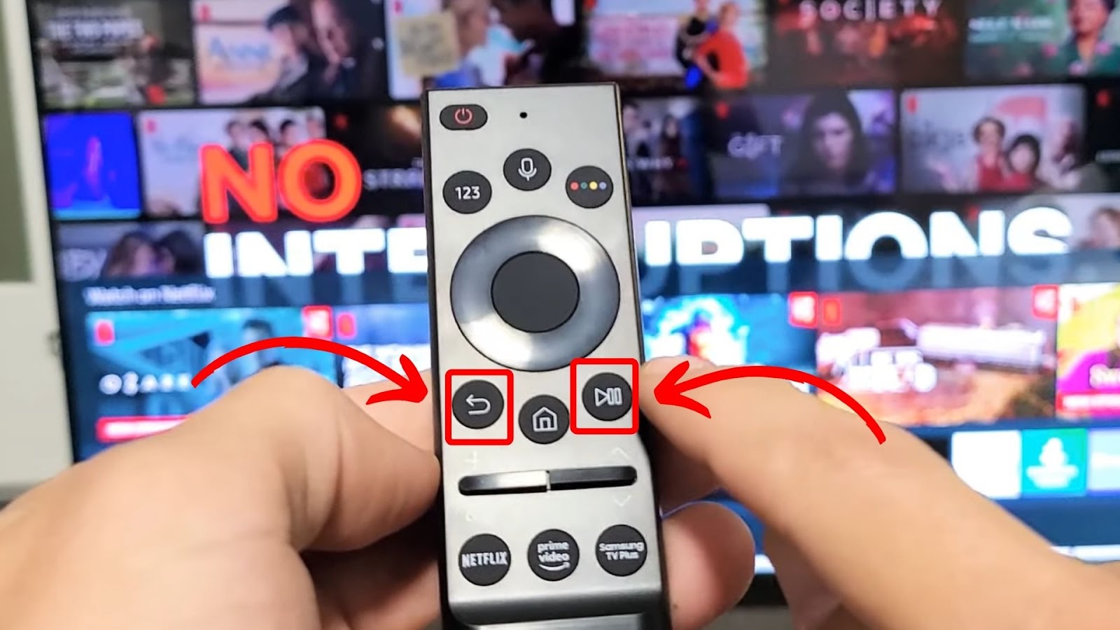 Hold Down Return Button Pair Samsung Remote TV